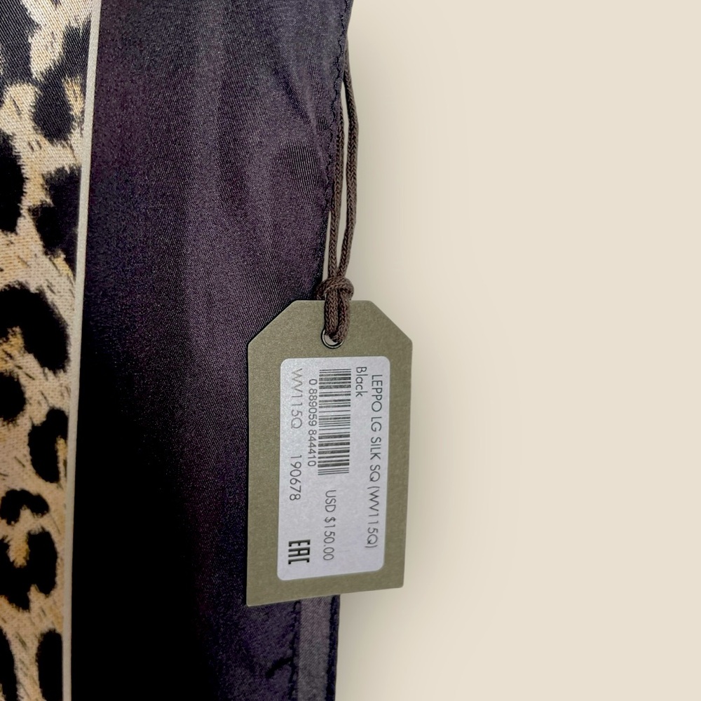 HUGE AllSaints leopard animal print BROWN silk scarf wrap shawl NWT $150 - Picture 4 of 7